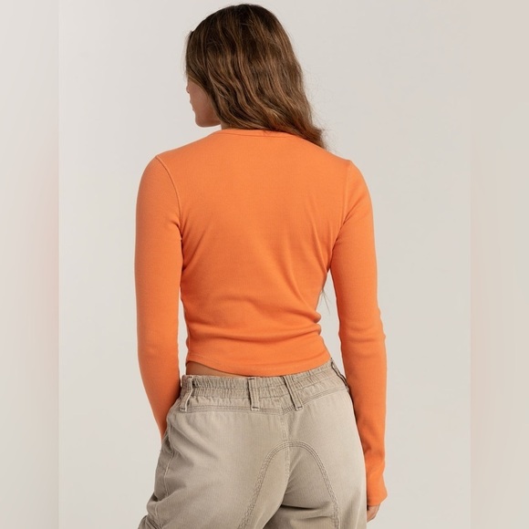 NWT - BDG Urban Outfitters Womens Button Up Henley Rust - XS - Picture 3 of 8